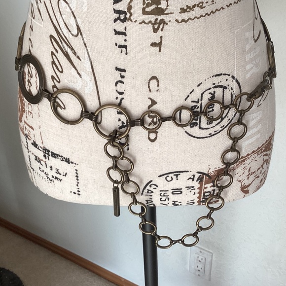 Roaman’s Brass Circular Link Hasp Closure Boho Hippy Belt main image 6